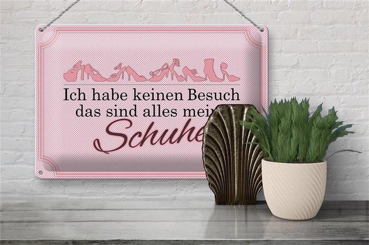 Blechschild Spruch 30x20cm keinen Besuch meine Schuhe