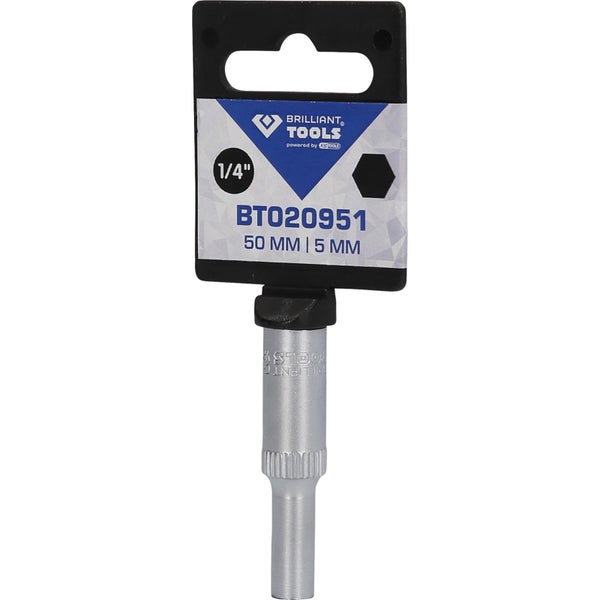 BRILLIANT TOOLS 1/4 Sechskant-Stecknuss lange Ausführung 5 mm - BT020951