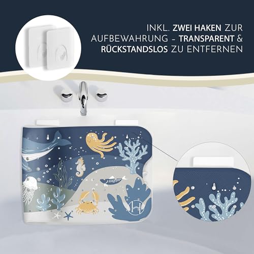 Homerella® Badewannenmatte rutschfest 100% BPA frei inkl. 2 Haken zum Aufhängen 100x40cm - Antirutschmatte Badewanne hautsensitiv & schimmelresistent - Badematte rutschfest maschinenwaschbar