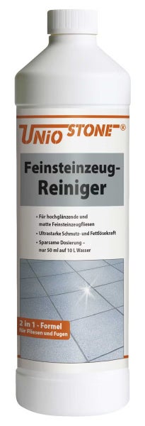 Unio Stone Feinsteinzeug-Reiniger für Fliesen und Fugen, Konzentrat für hochglänzende und matte Oberflächen.