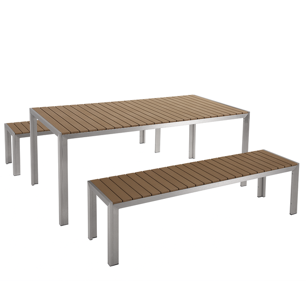 Gartenmöbel Set mit Bänken 6-Sitzer NARDO Braun