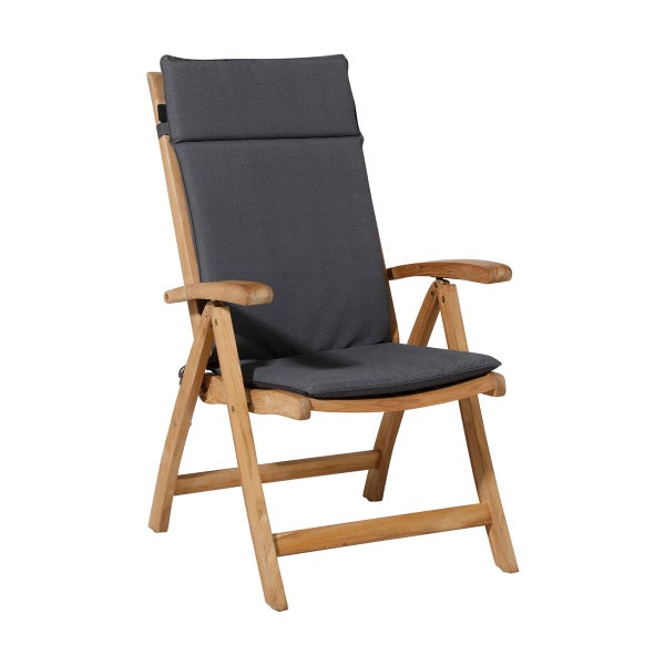 Hochlehnerauflage Panama grau - Ca. 120x50 cm - 4er-Set