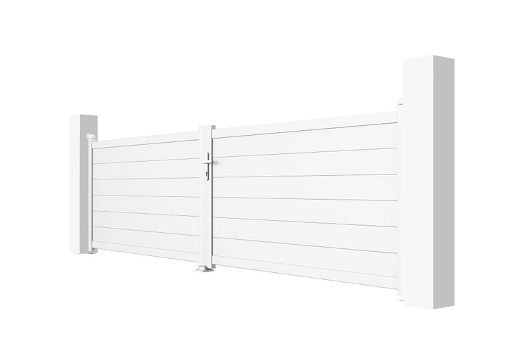 Doppelflügeltor 4m EIGER 400B115 Aluminium Weiß