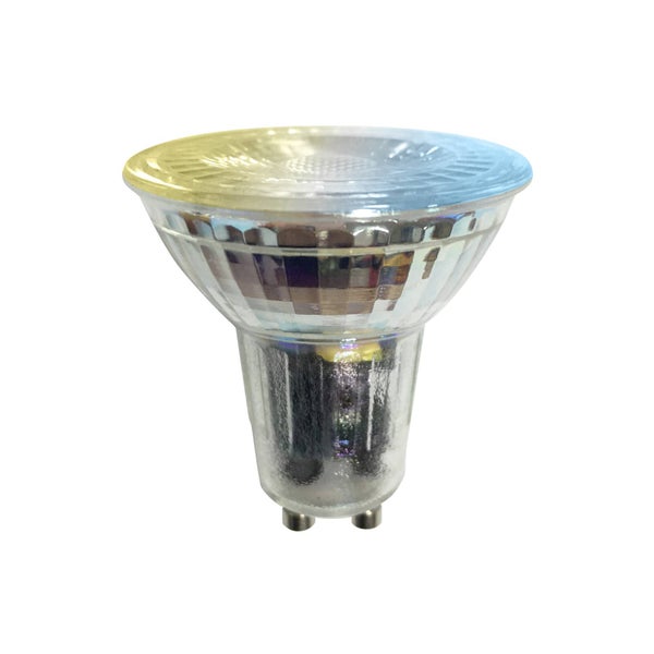 LED-Reflektorlampe mit GU10-Sockel aus Glas.