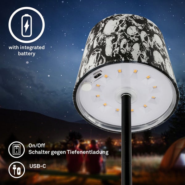 LED Tischlampe Akku IP44 Tischleuchte kabellos Aussen/Innen Dimmbar Touch