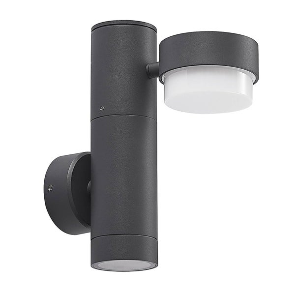 Lucande Wandleuchte außen Marvella (spritzwassergeschützt (Modern) in Schwarz aus Aluminium (2 flammig, GX53) - Außenwandleuchten Wandlampe Led Außenlampe Outdoor für Außenwand/Hauswand