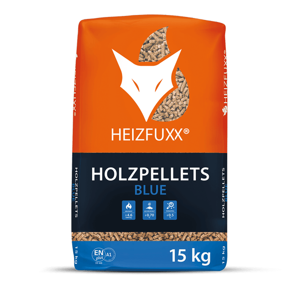 Heizfuxx Holzpellets Blue 15kg x 65 Sack 975kg Palette Weichholzpellets Enplus A1 Pellets