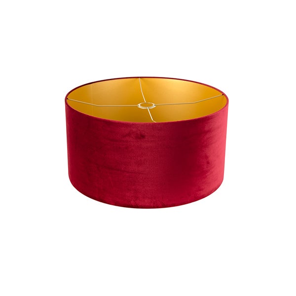 Samt Lampenschirm Rot 50/50/25 mit goldener Innenseite