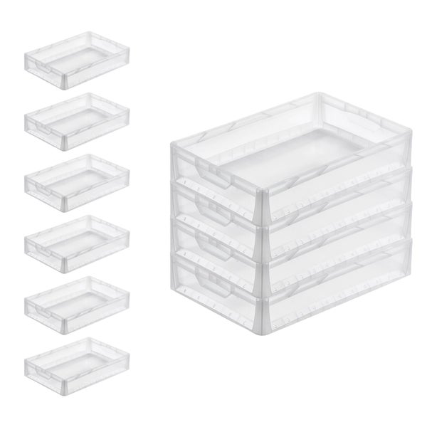 PROREGAL SparSet 10x Transparenter Eurobehälter LightLine mit Offenem Griff HxBxT 12 x 40 x 60 cm 2,4 Liter Eurobox Transportbox