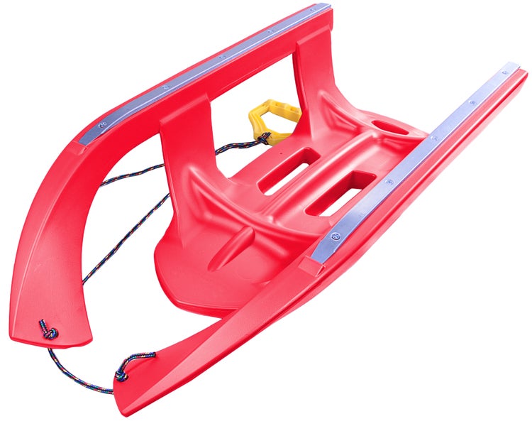 Ondis24 Kinderschlitten Rennrodel Bob Arrow mit Metallkufen rot, Schlitten