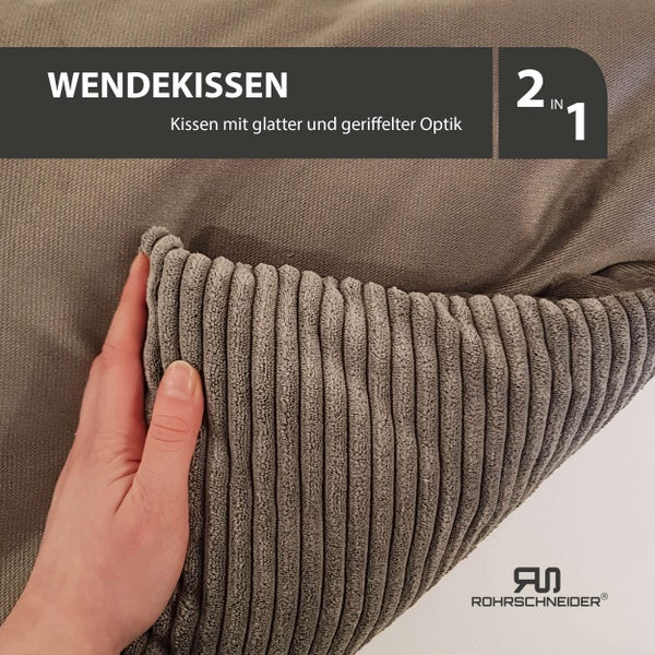 Rohrschneider Tierbett Cordstoff breit Gr. 1 taupe + faltbarer Reisenapf