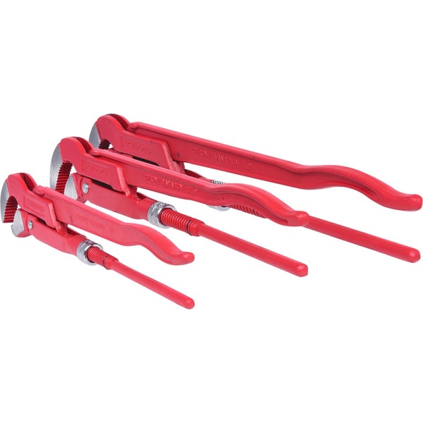 Drei Rohrzangen aus Chrom-Vanadium-Stahl