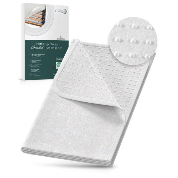 Beautissu Matratzenunterlage mit rutschfesten Noppen und Verpackung
