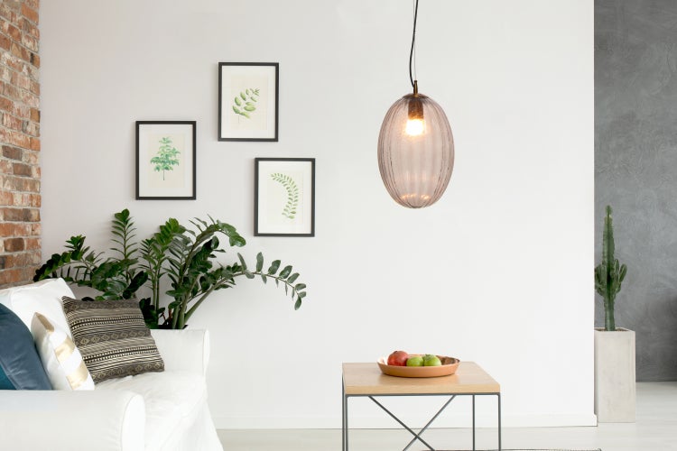 Retro Glas Lampe Hängeleuchte Wohnzimme Hängeleuchte Grau | Wohnzimmer Esszimmer Leuchte