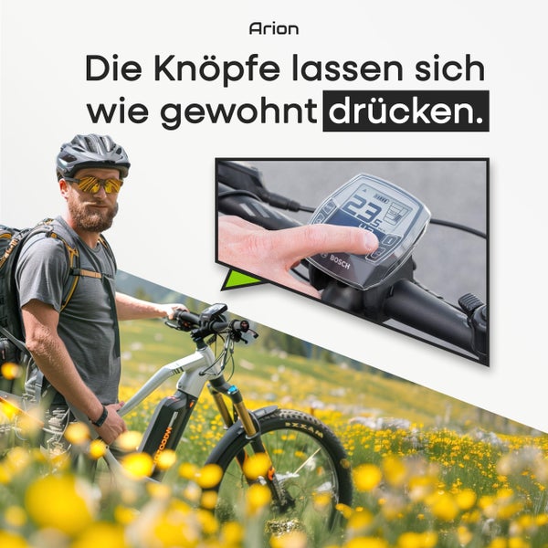 ARION Bosch Intuvia Displayschutz Ebike Zubehör I Fahrradcomputer Schutzhülle für E Bike Display I durchsichtig und Kratzfest I wasserabweisend I Fahrrad Computer Schutz Abdeckung