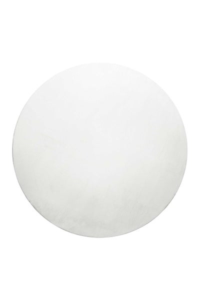 Kunstfell Teppich Rund Creme Weiß soft & weich Villa Rosso Homie Living 80 cm rund