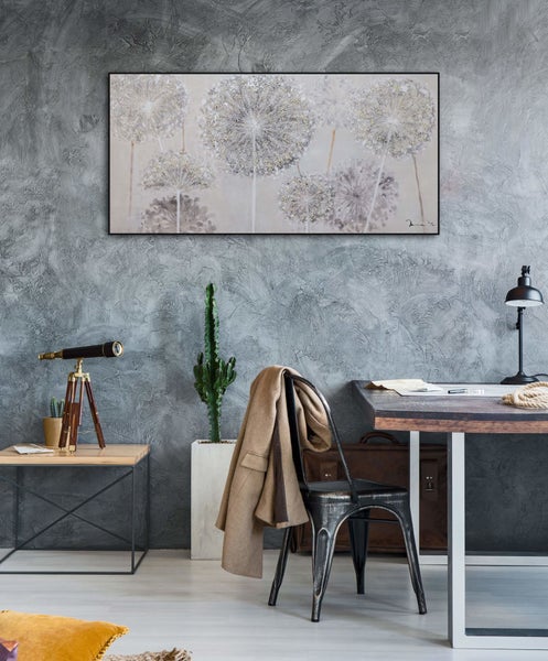 Handgemaltes Gemälde Acrylfarbe 120x60cm Taupe