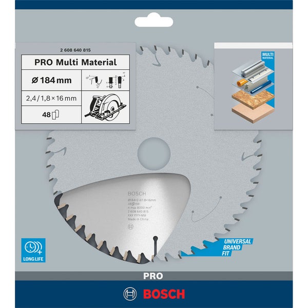 Bosch Kreissägeblatt Pro Multi Material Durchmesser 184 Millimeter