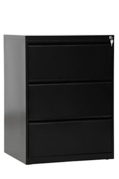 PROREGAL Hängeregistraturschrank 3 Schubladen Mare HxBxT 101 x 76 x 62 cm Schwarz