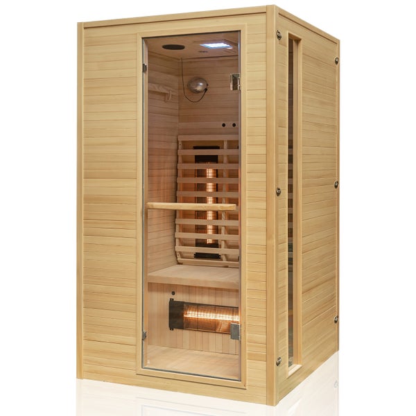 Dewello® Infrarotkabine Infrarotsauna CALGARY 115cm x 105cm inkl. 5 Vollspektrumstrahler, Farblichttherapie, LED