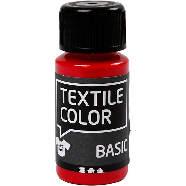Creativ Company  Textilfarbe, Primärrot, 50 ml, 1 Fläschchen