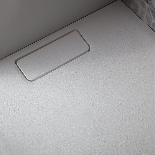 Duschwanne 80X120 extra flach weiß matt in Steinoptik Mineralguss | Mart
