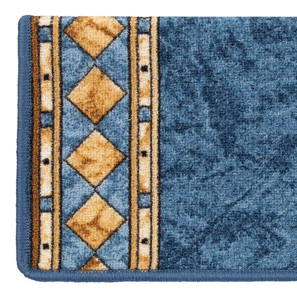 FLOORDIREKT Stufenmatte Rügen - Selbstklebend - Strapazierfähig - Blau - Rechteckig - 65 x 23,5 cm