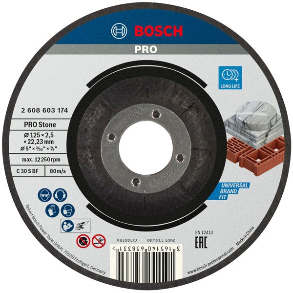 Bosch PRO Stone Trennscheibe 125 x 2,5 x 22,23 mm - 2608603174