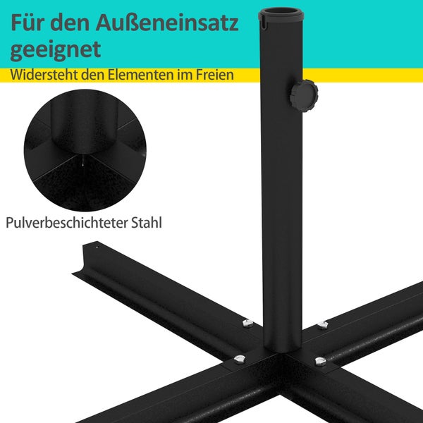 Outsunny Schirmständer, 100 x 100 x 75 cm, Metall, Schwarz