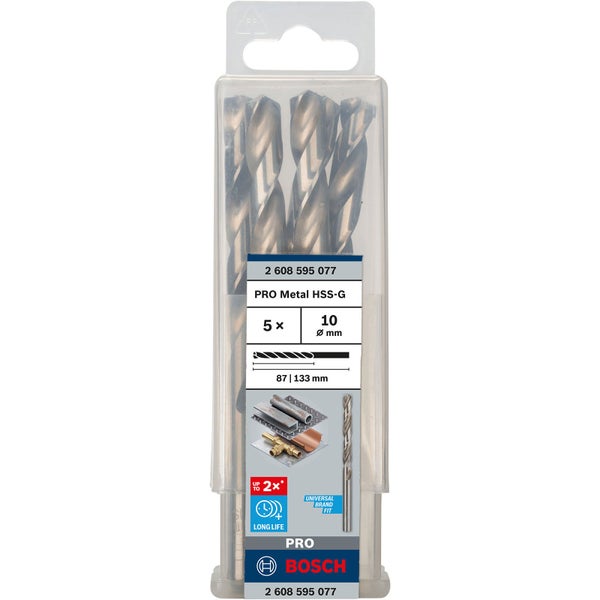 Bosch PRO Metal HSS-G Spiralbohrer 10 x 87 x 133 mm - 2608595077