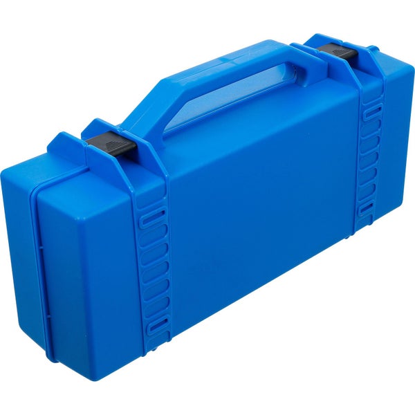 Blaue Werkzeugkiste aus Kunststoff mit Tragegriff