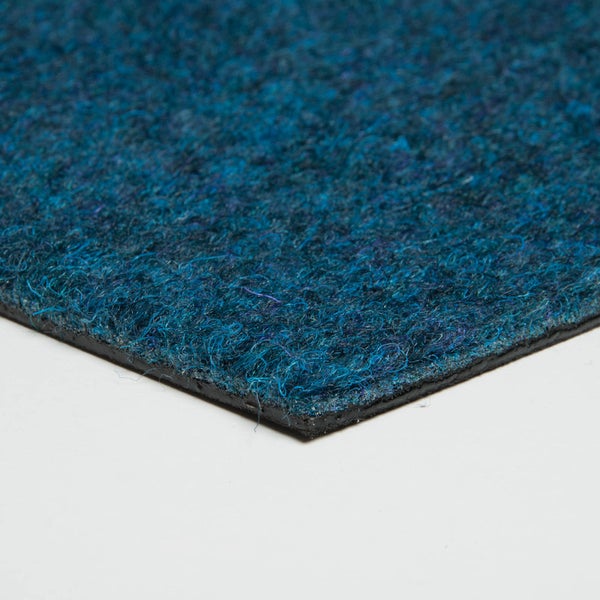 Teppichfliesen aus Nadelfilz selbstliegend Schatex Teppich Fliesen in 50x50 cm Nadelvlies Teppichboden als Fliesen blau für Büro und Messe