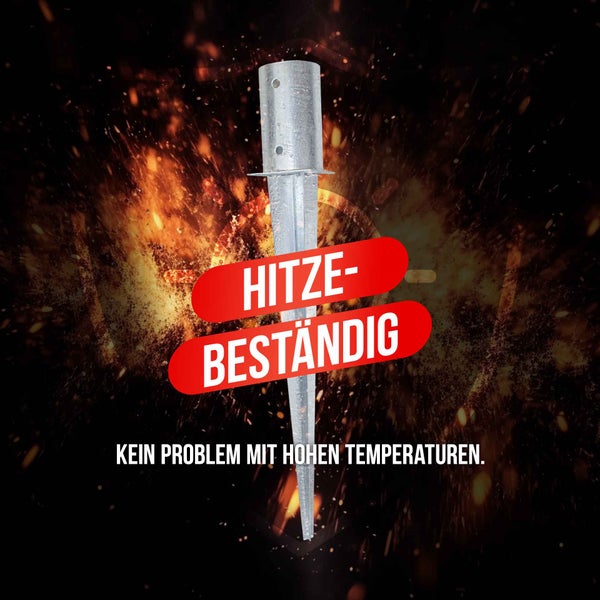 Einschlaghülse/Bodenhülse rund (81 mm) für gefräste und teilgefräste Pfosten, verzinkt, silber