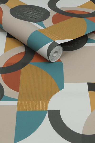 Next Vliestapete | Retro Shapes Geo - Orange - 10mx52cm
