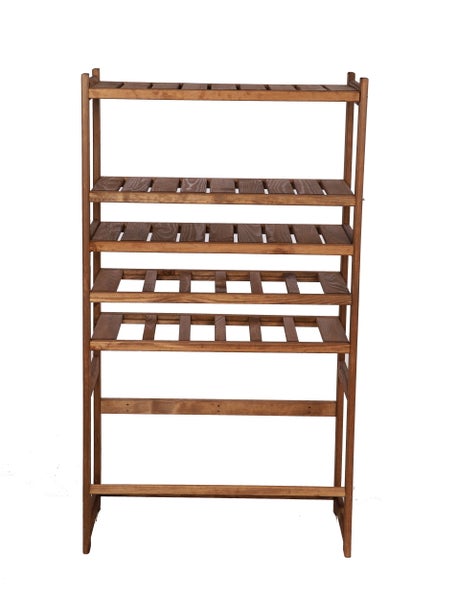 PROREGAL Getränkekisten- & Weinregal SPREEWALD HxBxT 124x70x33cm 12 Flaschen auf 2 Ebenen + 1 Ebene für Kisten + 3 Ablagen Massives Kiefernholz Braun geölt