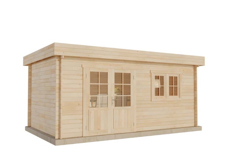 Alpholz Gartenhaus Spree-28 A aus Massiv-holz, Gerätehaus mit 28 mm Wandstärke, Garten Holzhaus inklusive Montagematerial, Geräteschuppen Größe: 500 x 300 cm, Pultdach