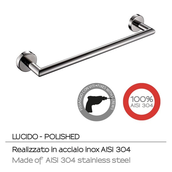 30cm Badetuchhalter aus verchromt poliertem Edelstahl | Loto