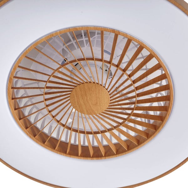 Lindby LED Deckenventilator mit Lampe Teleo dimmbar Leselampe (Modern) (1 flammig, ) - Ventilator Wohnzimmerleuchte