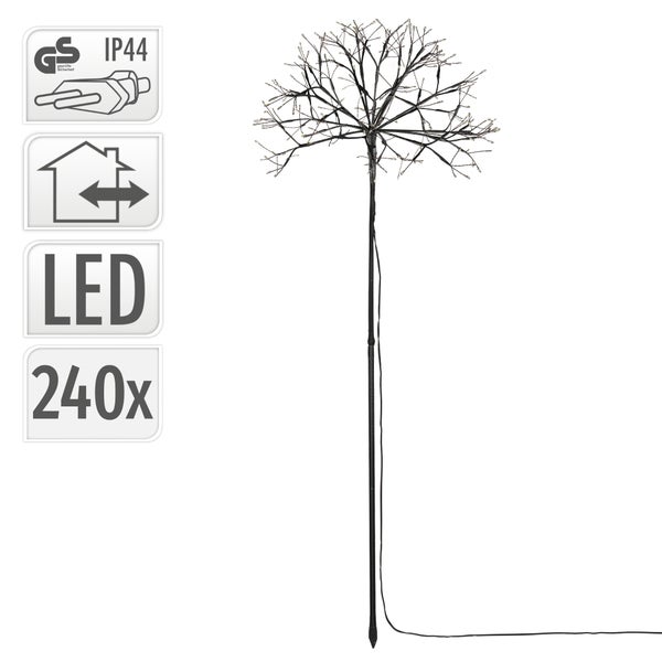 ECD Germany LED-Baum 100 cm 240 warmweiße LEDs, Innen & Außen IP44 Wasserdicht, Lichtbaum Lichterbaum Leuchtbaum Beleuchteter Dekobaum Gartenstecker Weihnachtsdeko Baum mit Beleuchtung für Weihnachten