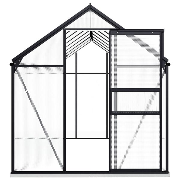 Gewächshaus mit Fundament Anthrazit Aluminium 9,31 m²