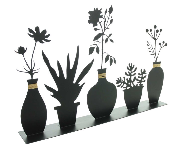 FRANK FLECHTWAREN | Dekoboard Vasen, METALL, PAPIERSCHNUR, 40 x 6 x 27 cm