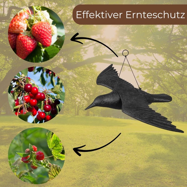 Dekorative Vogelscheuche zum Schutz von Erdbeeren, Kirschen und Himbeeren