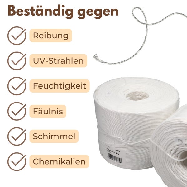 Spule Bindfaden beständig gegen Reibung, UV-Strahlen, Feuchtigkeit, Fäulnis, Schimmel und Chemikalien
