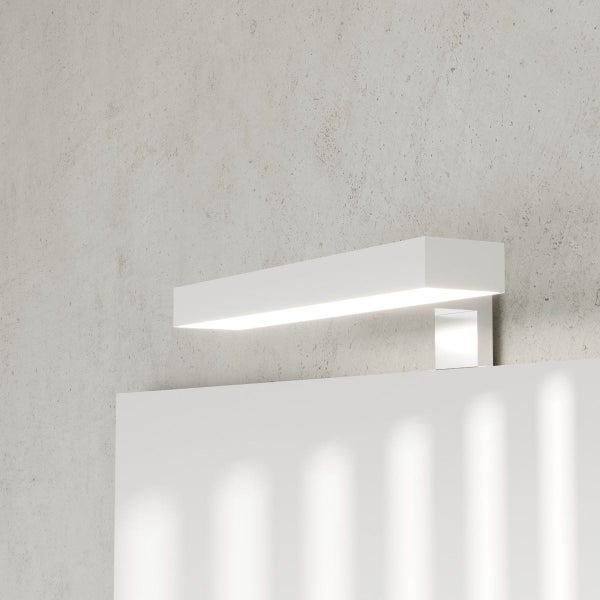 Badmöbel-Set 80 cm in Holz-Optik Esche grau mit Spiegel und LED- Lampe | New York