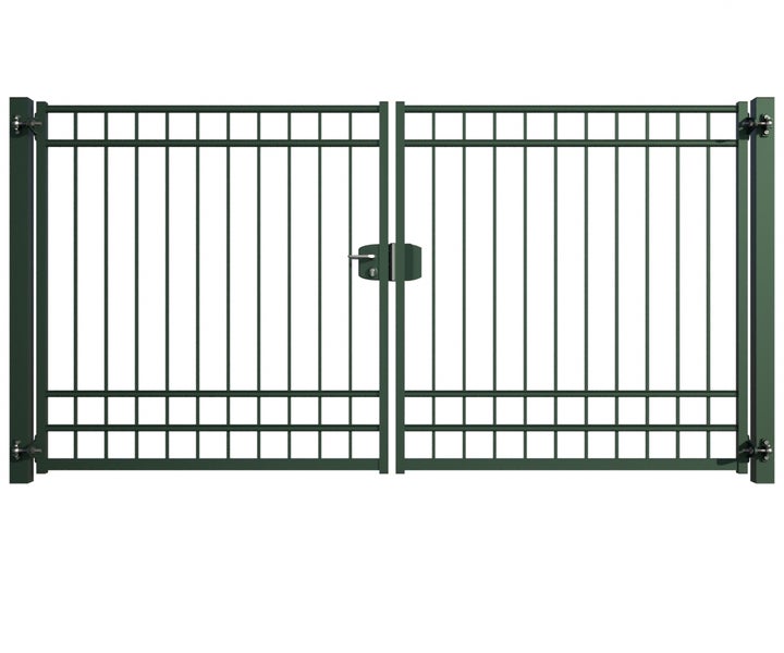 Doppeltor aus Metall für den Gartenzaun