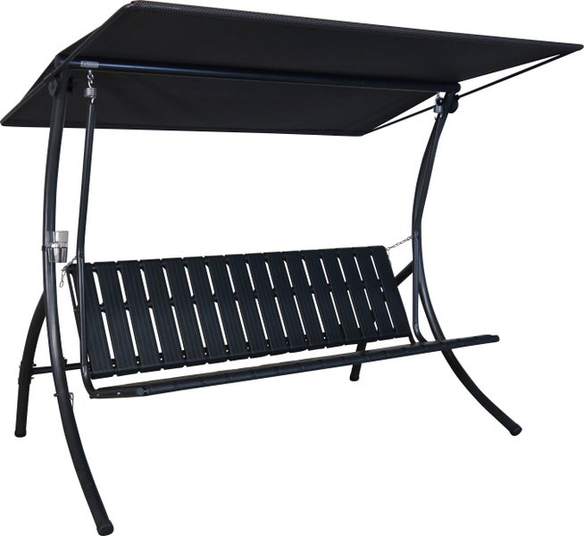 Schwebeliege mit Sonnendach und Kissen für den Aussenbereich