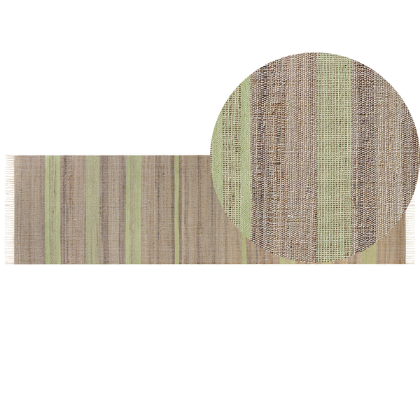 Teppich TALPUR Hellgrün 80 x 300 cm Jute