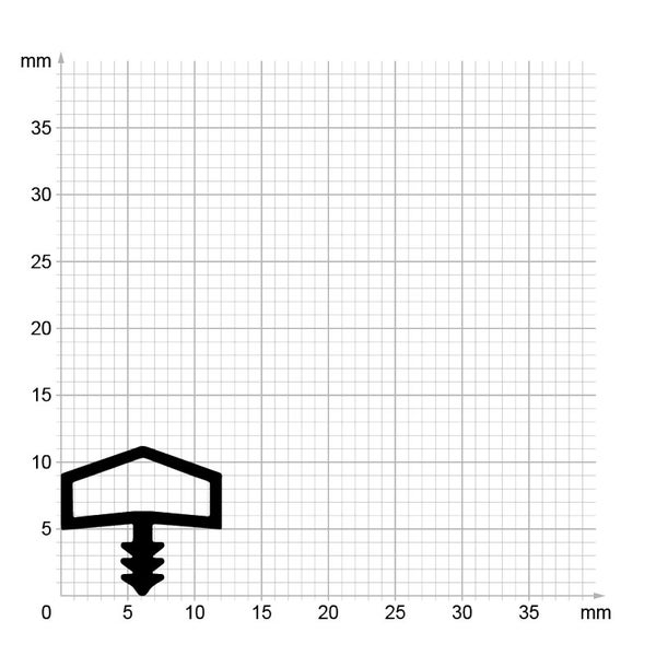 Technische Zeichnung einer Dichtung mit Maßen in Millimetern