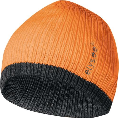 Gestrickte Mütze mit Umschlag und Elysee-Logo