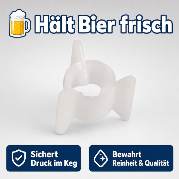 Weißer Kunststoff-Keg-Stopfen zum Frischhalten von Bier und Sicherstellen des Drucks sowie der Qualität.
